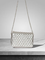 party purse with long silver chain