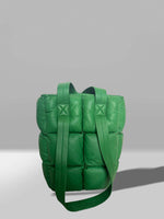 green color puffy handbag