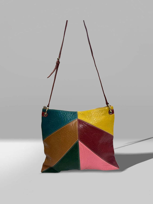 multicolor design leather bag