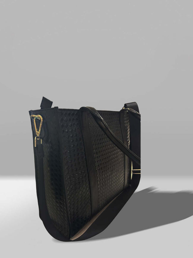 black bag with single zip